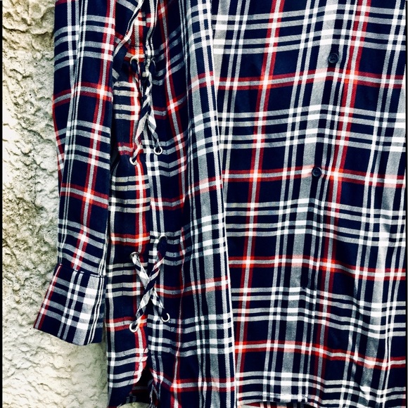 Plaid Shirt ZARA Button Down Lacing Detail - Picture 5 of 8